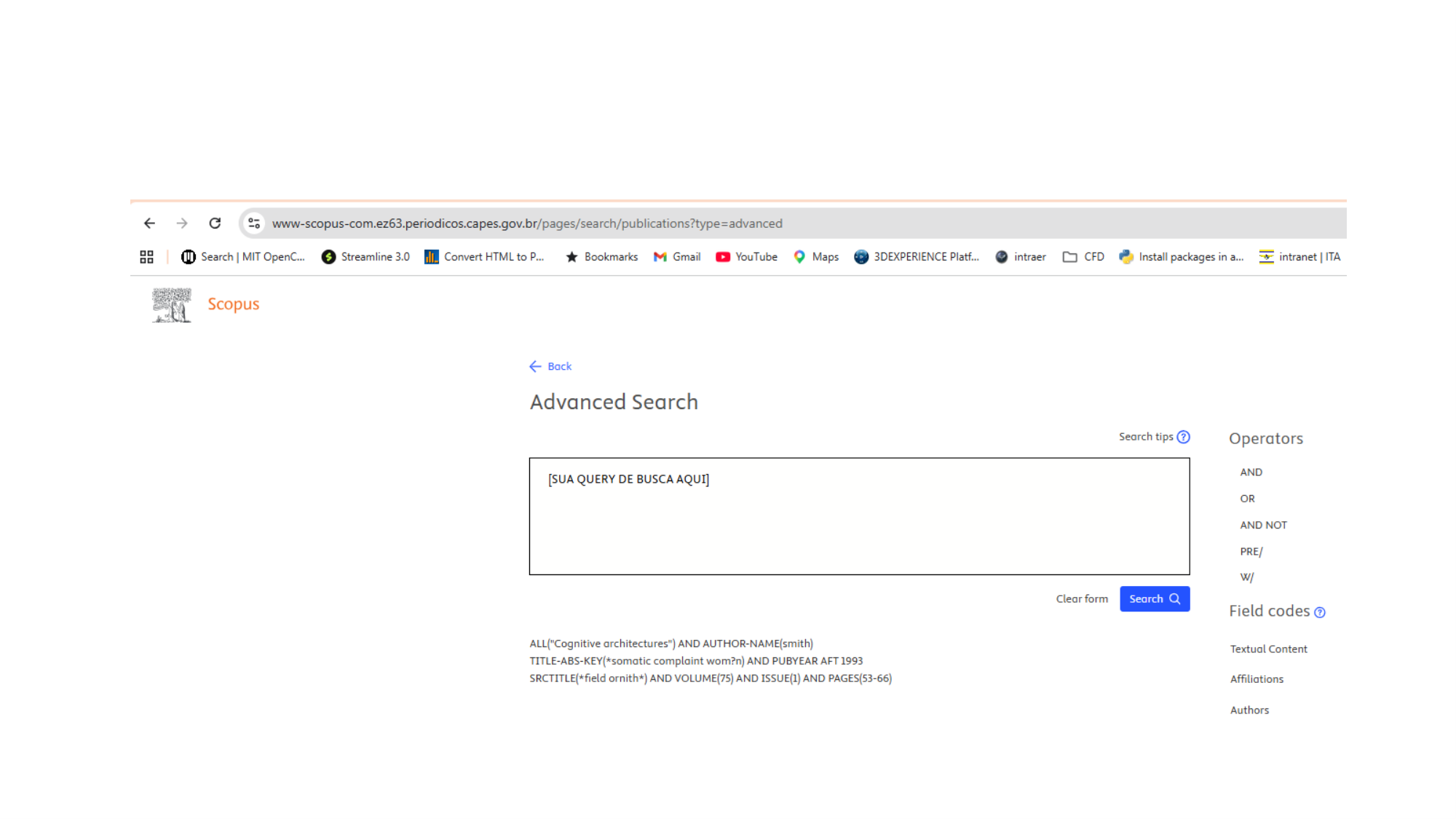 Passo 1: Scopus: Busca Avançada (Advanced Search)